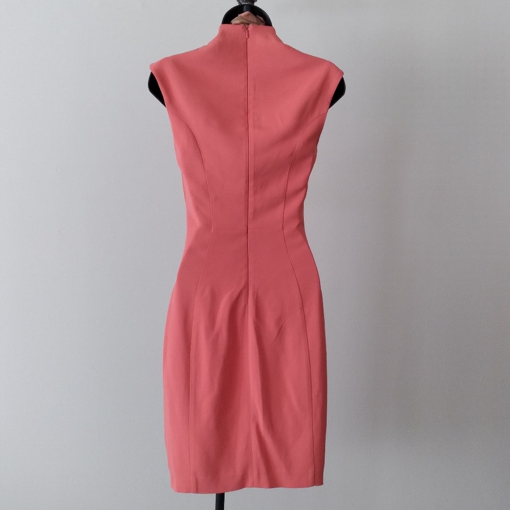 REISS Peachy-Orange Tailored/Fitted Midi Dress, size 0 - Picture 4 of 6